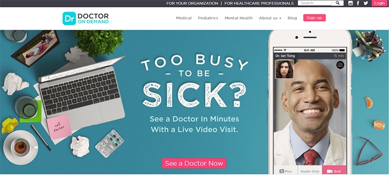 Doctor on Demand app for video consultations