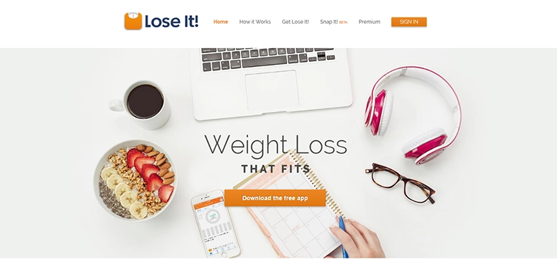 Lose It! app for tracking food intake and fitness activities