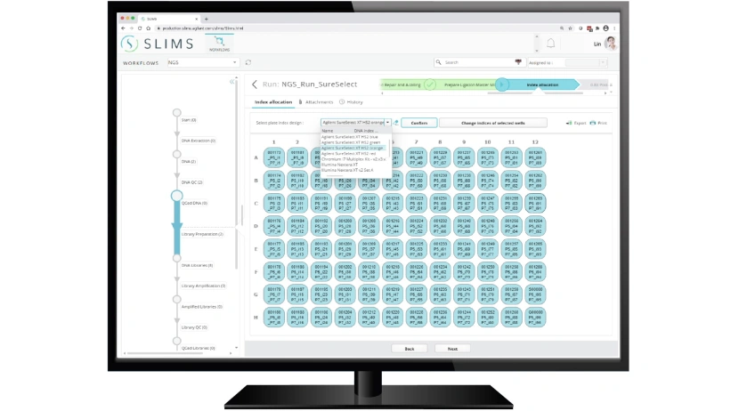 LIMS dashboard for lab workflow management and ELN