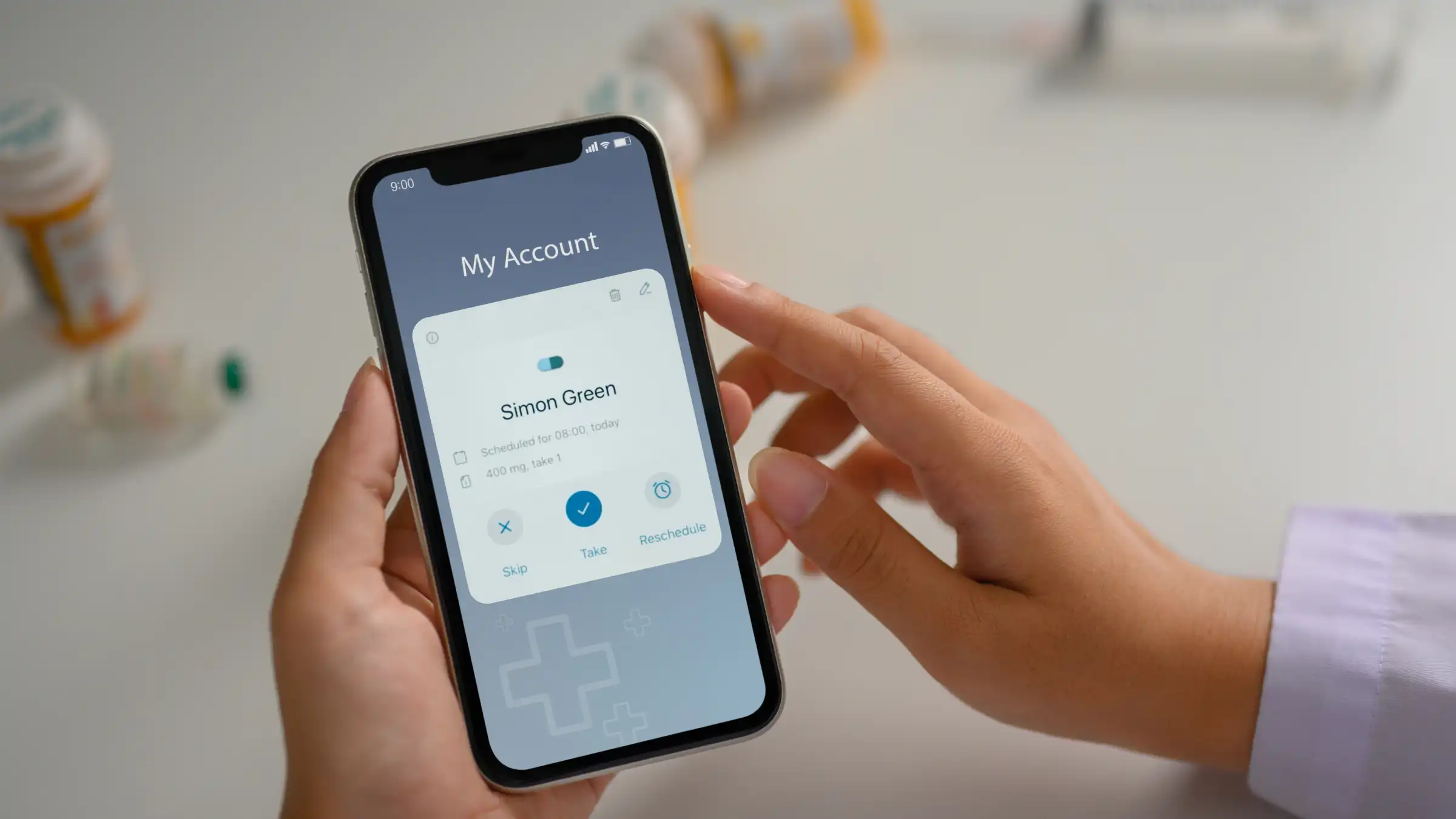An example of a medication reminder and tracker app.
