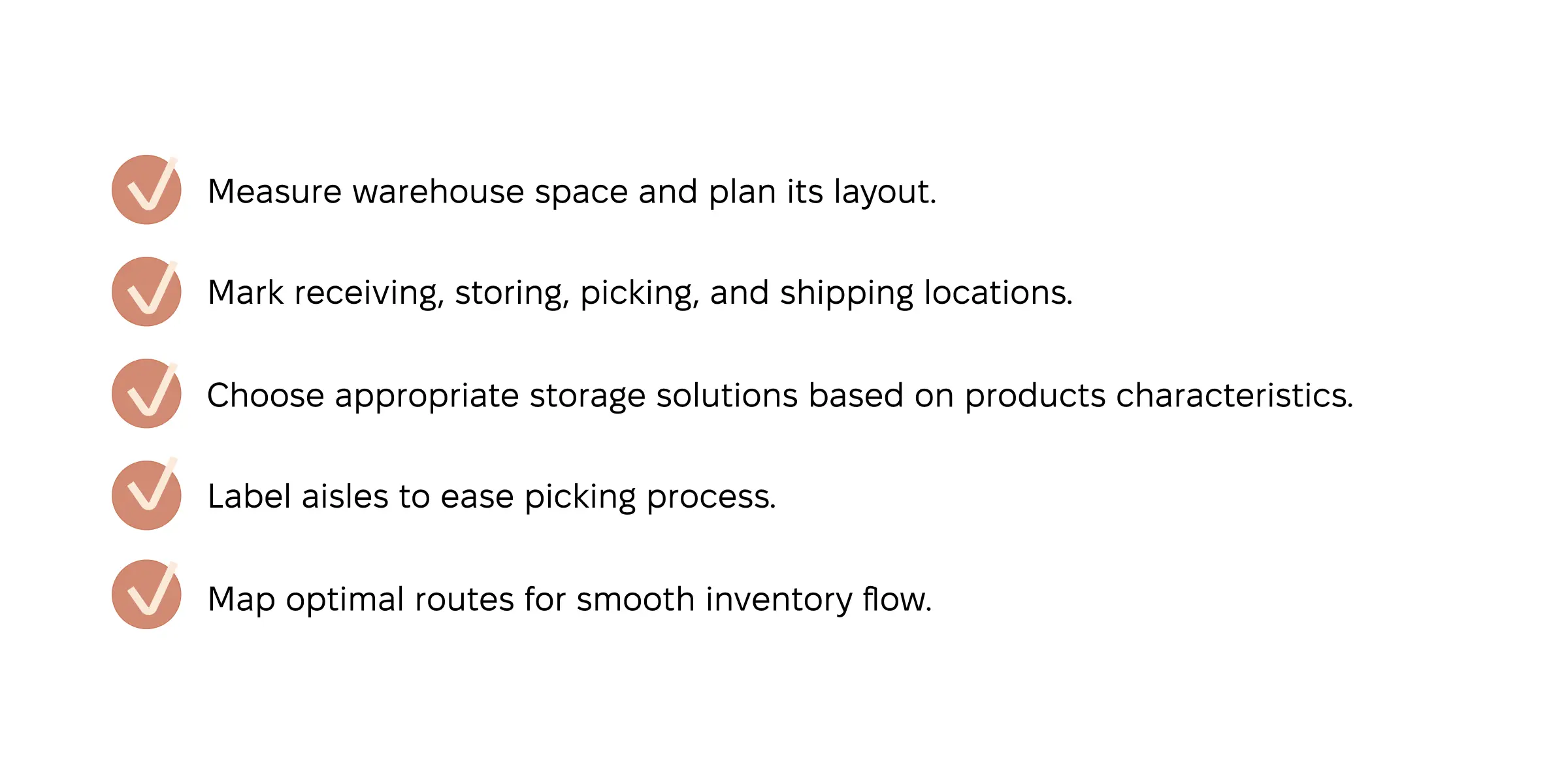 Checklist for warehouse optimization